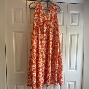 Floral Orange Size M Dress